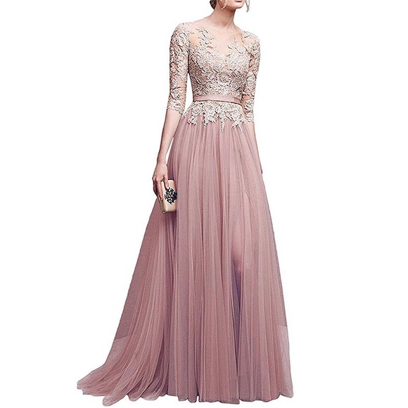 Nude Pink Tulle Romance Wedding Gown,2-16 - Picture 8 of 8